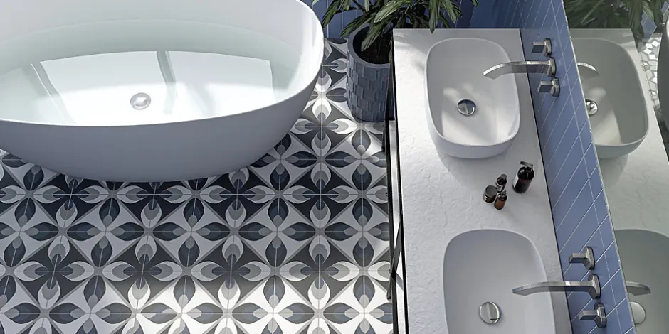 Carrelage sol effet carreaux de ciment Classico ona cold 20x20 cm - Réflex boutique-Reflex Boutique Best