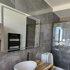 Carrelage sol effet marbre brillant gris l.120 x L.60 cm Ferro Dark-Rentside Online