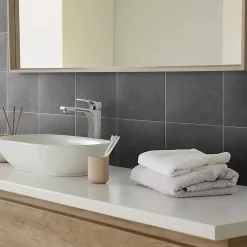 Colours Carrelage sol et mur anthracite effet pierre L.20 x l.20 cm x ép.8,2 mm, Konkrete