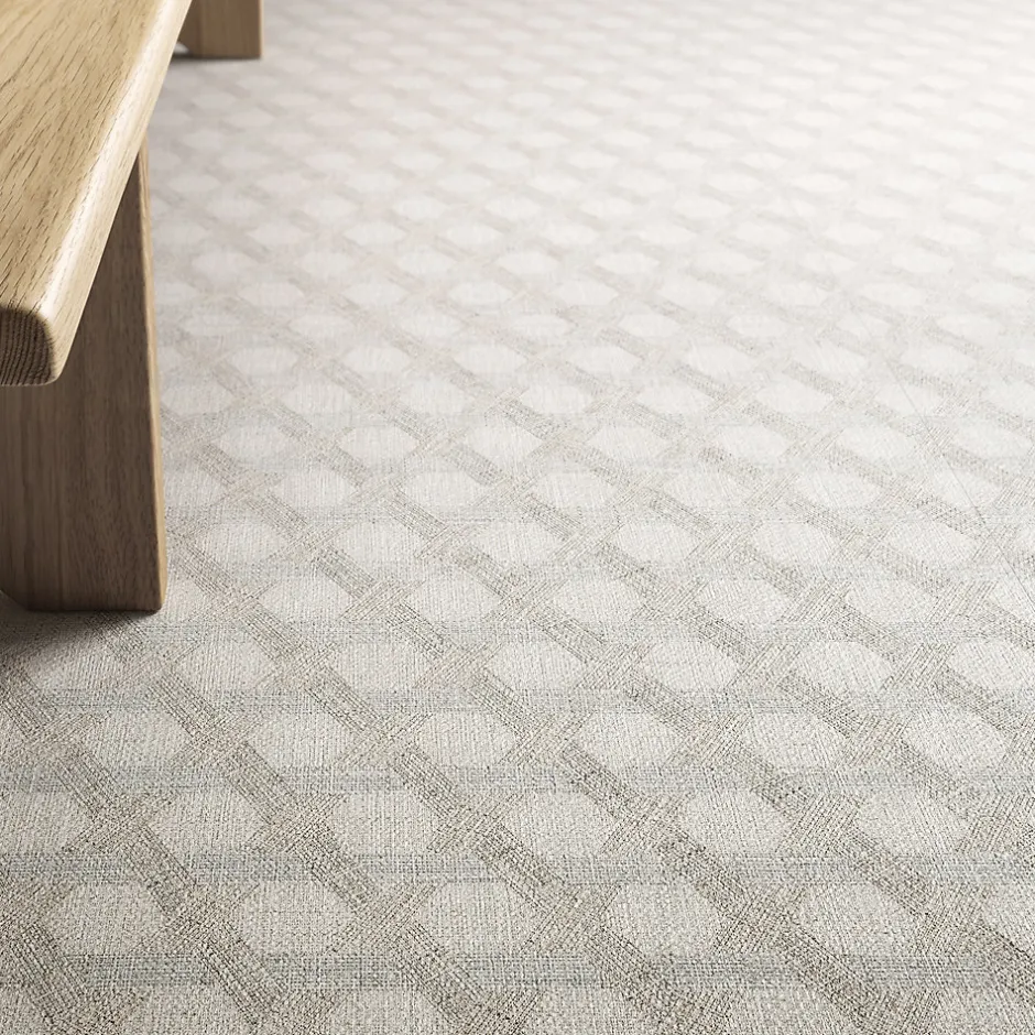 Carrelage sol et mur blanc mat Couture 60 x 60 cm