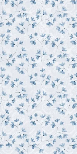 Carrelage sol et mur bleu Floral 60 x 120 cm