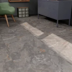 GoodHome Carrelage sol et mur effet pierre gris mat L.60 x l.60 cm x ép.8,2 mm, Zerlina