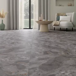 GoodHome Carrelage sol et mur effet pierre gris mat L.60 x l.60 cm x ép.8,2 mm, Zerlina