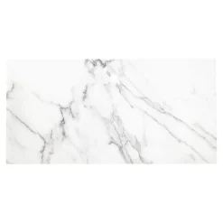 GoodHome Carrelage sol et mur effet marbre blanc brillant L.61,3 x l.30,3 cm x ép.9 mm, Aruma