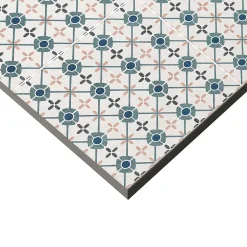 Carrelage sol et mur effet carreaux de ciment tons bleus et beiges L.45 x l.45 cm x ép.9,5 mm, Mediterranea Verona-Mykonos Hot