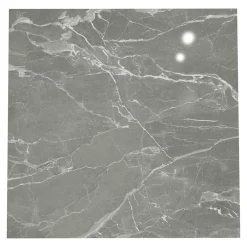 GoodHome Carrelage sol et mur effet marbre gris brillant L.60,8 x l.60,8 cm x ép.8,5 mm, Aruma