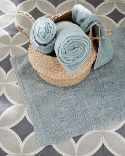 Carrelage sol et mur effet carreaux de ciment tons gris L.45 x l.45 cm x ép.9,5 mm, Mediterranea Toscana-Mykonos Outlet