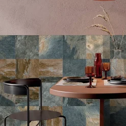 Carrelage sol et mur effet pierre oxydée L.20 x l.20 cm x ép.9,5 mm, Denali- Hot