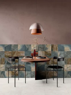 Carrelage sol et mur effet pierre oxydée L.20 x l.20 cm x ép.9,5 mm, Denali- Hot