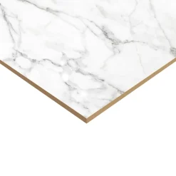 Carrelage sol et mur effet marbre blanc brillant L.60,8 x l.60,8 cm x ép.8,5 mm, Aruma-GoodHome Outlet