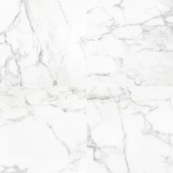 Carrelage sol et mur effet marbre blanc brillant L.60,8 x l.60,8 cm x ép.8,5 mm, Aruma-GoodHome Outlet