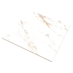 GoodHome Carrelage sol et mur effet marbre blanc et doré brillant L.60,8 x l.60,8 cm x ép.8,5 mm - lot de 4, Aruma