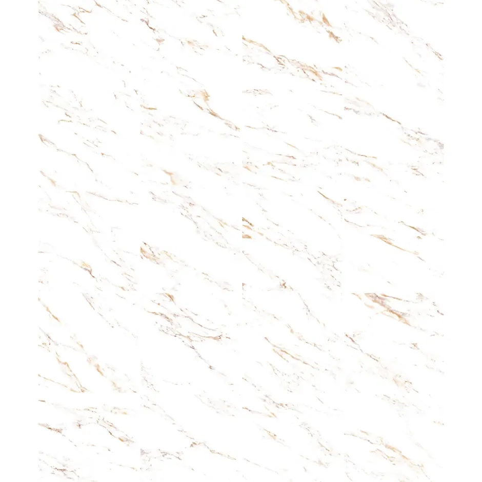 GoodHome Carrelage sol et mur effet marbre blanc et doré brillant L.60,8 x l.60,8 cm x ép.8,5 mm - lot de 4, Aruma