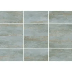 Gresmalt Carrelage sol et mur en grès cérame émaillé effet béton vert sauge mat L.60 x l.30 cm x ép.7,4 mm, Upper