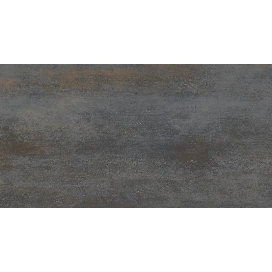 Gresmalt Carrelage sol et mur en grès cérame émaillé effet béton noir mat oxydé L.60 x l.30 cm x ép.7,4 mm, Upper