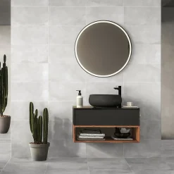 Carrelage sol et mur en grès cérame émaillé effet pierre gris mat L.60 x l.30 cm x ép.7,4 mm, Flora-Gresmalt Sale