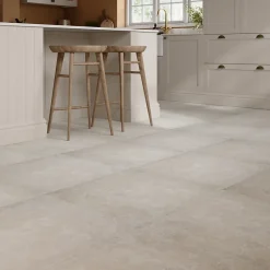 Carrelage sol et mur gris clair effet béton L.59,5 x l.59,5 cm x ép.8,7 mm, Arina-GoodHome Discount