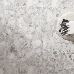 Carrelage sol et mur gris mat Breccia 60 x 120 cm