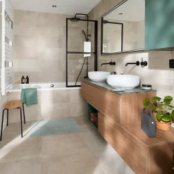 GoodHome Carrelage sol et mur gris clair effet béton L.59,5 x l.29,5 cm x ép.8,7 mm, Arina