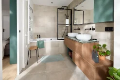 GoodHome Carrelage sol et mur gris clair effet béton L.59,5 x l.29,5 cm x ép.8,7 mm, Arina