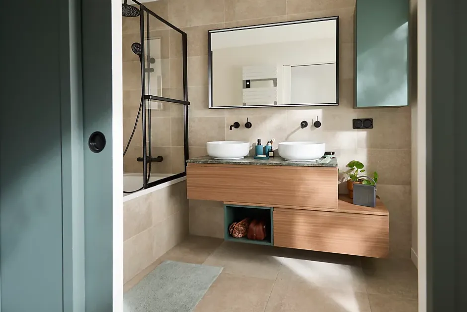 GoodHome Carrelage sol et mur gris clair effet béton L.59,5 x l.29,5 cm x ép.8,7 mm, Arina