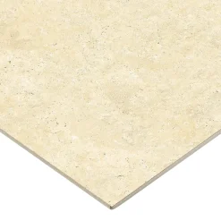 Carrelage sol et mur grès cérame émaillé effet travertin beige mat L.60 x l.60 cm x ép.7,4 mm, Traverno