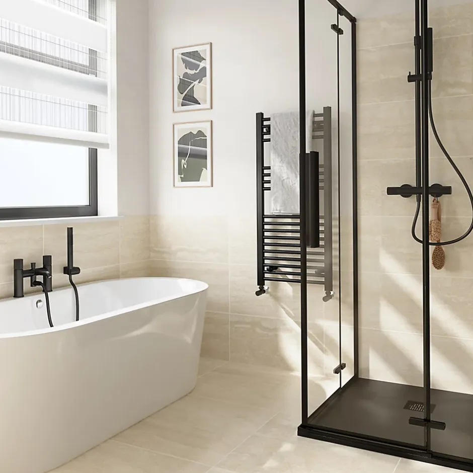 GoodHome Carrelage sol et mur intérieur beige effet pierre L.59,5 x l.29,5 cm x ép.8,7 mm, Kyat