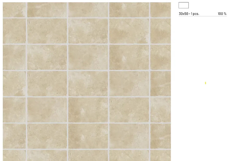 Carrelage sol et mur intérieur en grès cérame émaillé effet pierre ivoire mat L.50 x l.30 cm x ép.9 mm, Sunstone- Sale