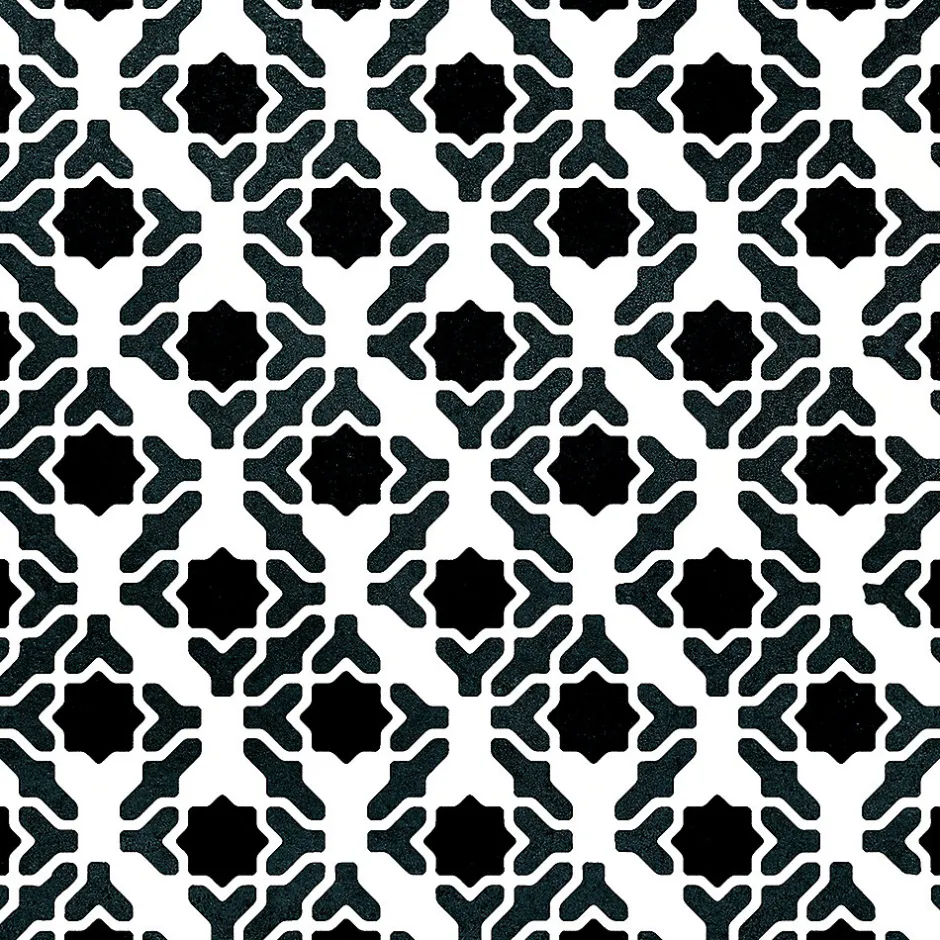 Carrelage sol et mur intérieur effet carreaux de ciment noirs et blancs L.20 x l.20 cm x ép.7,4 mm, Glamour Slate Mix- Outlet