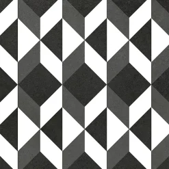 Carrelage sol et mur intérieur effet carreaux de ciment noirs et blancs L.20 x l.20 cm x ép.7,4 mm, Glamour Slate Mix- Outlet