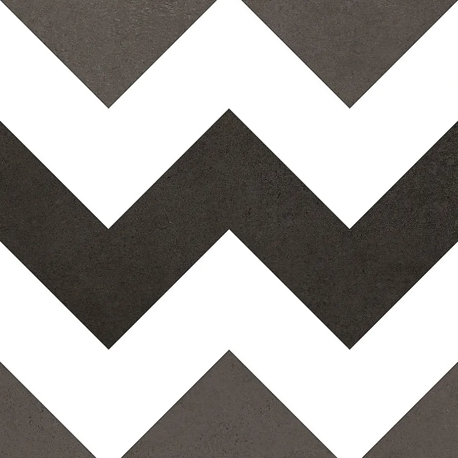 Carrelage sol et mur intérieur effet carreaux de ciment noirs et blancs L.20 x l.20 cm x ép.7,4 mm, Glamour Slate Mix- Outlet