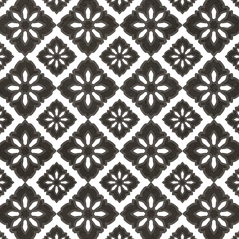 Carrelage sol et mur intérieur effet carreaux de ciment noirs et blancs L.20 x l.20 cm x ép.7,4 mm, Glamour Slate Mix- Outlet
