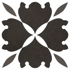 Carrelage sol et mur intérieur effet carreaux de ciment noirs et blancs L.20 x l.20 cm x ép.7,4 mm, Glamour Slate Mix- Outlet