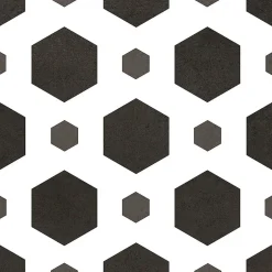 Carrelage sol et mur intérieur effet carreaux de ciment noirs et blancs L.20 x l.20 cm x ép.7,4 mm, Glamour Slate Mix- Outlet