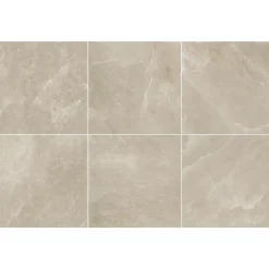 Carrelage sol et mur intérieur grège effet pierre L.60,4 x l.60,4 cm x ép.7,4 mm, Himalaya