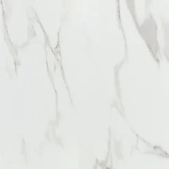 Ecoceramic Carrelage sol et mur intérieur en grès effet marbre blanc brillant L.60 x l.30 cm x ép.8,5 mm, Aria