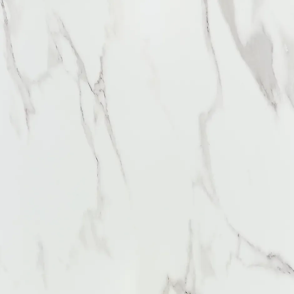 Ecoceramic Carrelage sol et mur intérieur en grès effet marbre blanc brillant L.60 x l.30 cm x ép.8,5 mm, Aria