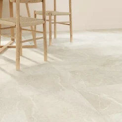 GoodHome Carrelage sol et mur intérieur beige effet pierre L.45 x l.45 cm x ép.9,1 mm, Limo Mocca