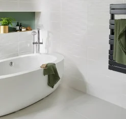 Carrelage sol et mur intérieur blanc mat L.60 x l.60 cm x ép.9 mm, Plain-GoodHome Online