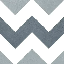 Carrelage sol et mur intérieur effet carreaux de ciment tons bleus L.20 x l.20 cm x ép.7,4 mm, Glamour Océan Mix- Best