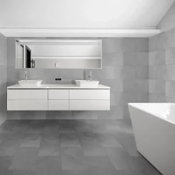 Carrelage sol et mur intérieur gris mat effet béton L.61,7 x l.30,7 cm x ép.7,4 mm, Konkrete-GoodHome Clearance