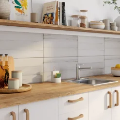 Carrelage sol et mur intérieur effet bois brut gris clair L.60 x l.30 cm x ép.8,7 mm, Norwegio- New