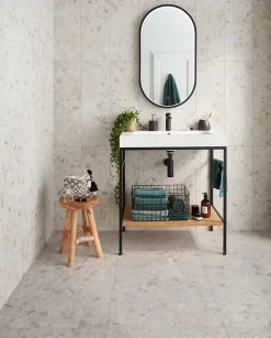 Carrelage sol et mur intérieur effet pierre ivoire L.60 x l.60 cm x ép.9 mm, Geotech-Mykonos Online