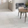 Carrelage sol et mur intérieur en grés cérame émaillé effet marbre blanc poli L.60 x l.60 cm x ép.9 mm, Ultimate Marble-GoodHome Outlet