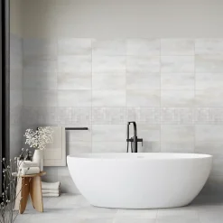 Gresmalt Carrelage sol et mur intérieur en grès cérame émaillé blanc mat L.60 x l.30 cm, Upper