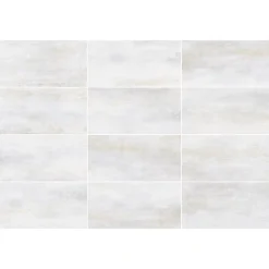 Gresmalt Carrelage sol et mur intérieur en grès cérame émaillé blanc mat L.60 x l.30 cm, Upper