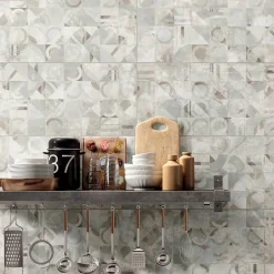 Carrelage sol et mur intérieur en grès cérame émaillé effet béton décoré multicouleurs satin L.61 x l.31 cm x ép.8 mm, Malt- Online