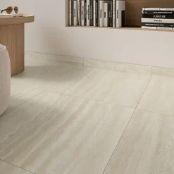 GoodHome Carrelage sol et mur intérieur beige effet pierre L.59,5 x l.59,5 cm x ép.9,5 mm, Kyat