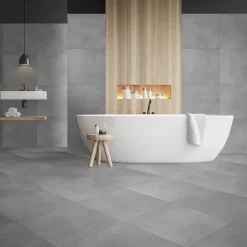 GoodHome Carrelage sol et mur intérieur gris mat effet béton L.42.6 x l.42.6 cm x ép.7,4 mm, Konkrete