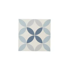 Colours Carrelage sol et mur intérieur Hydrolic effet carreau de ciment décor cercle bleu L. 20 x l. 20 x Ep. 1 cm